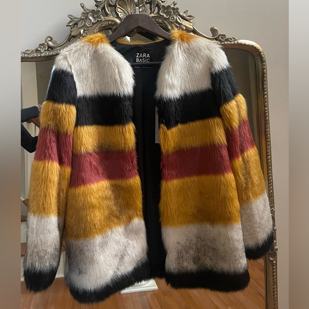 Zara Basic Faux Fur Jacket